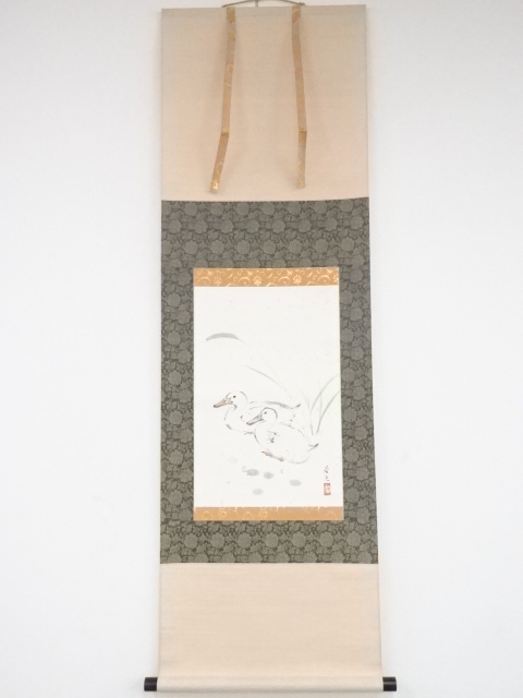 河原勇夫筆　首夏　肉筆紙本掛軸（共箱）